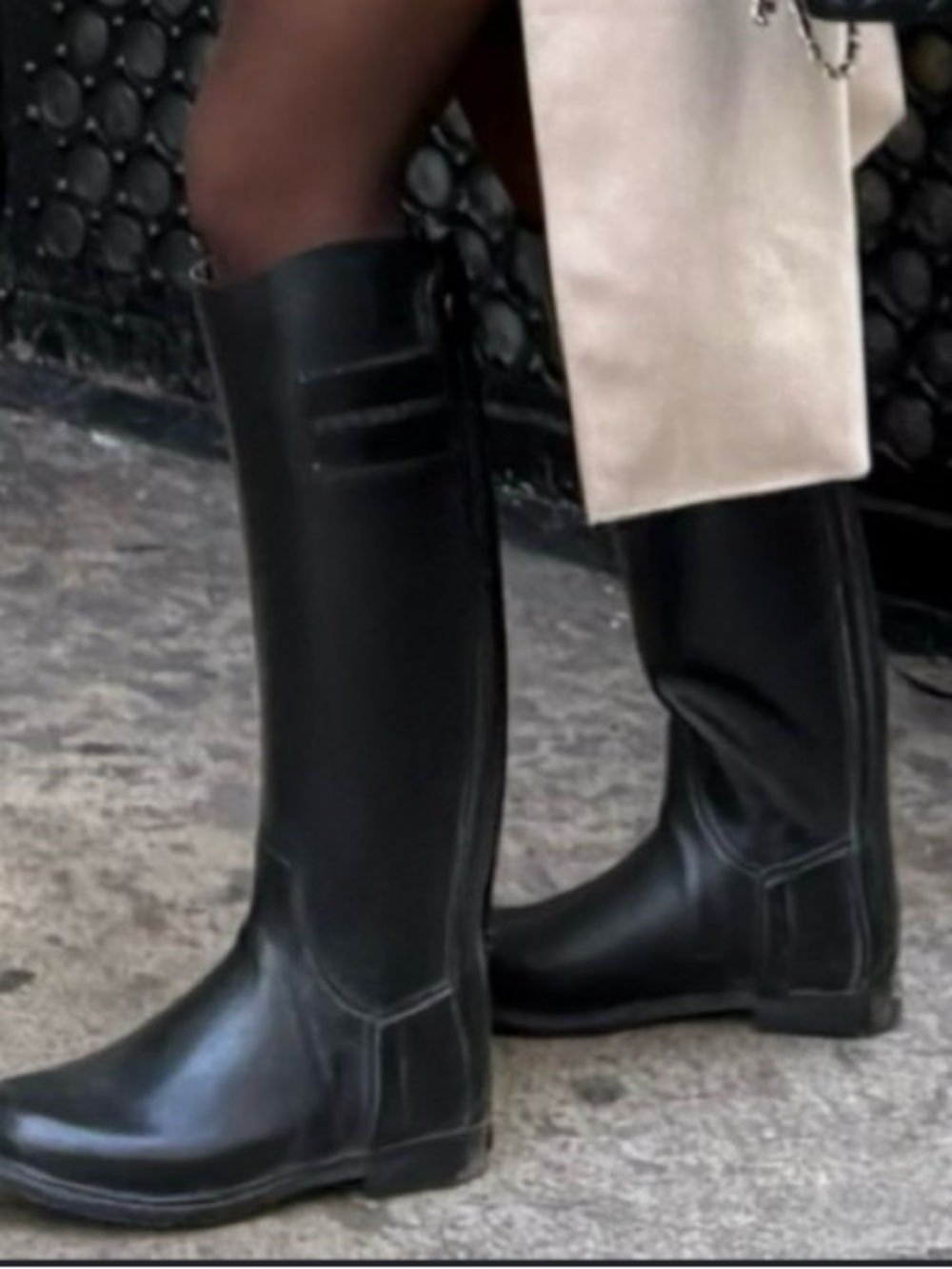 Burberry Black Knee High Riding Style Rain Boots - Size 37